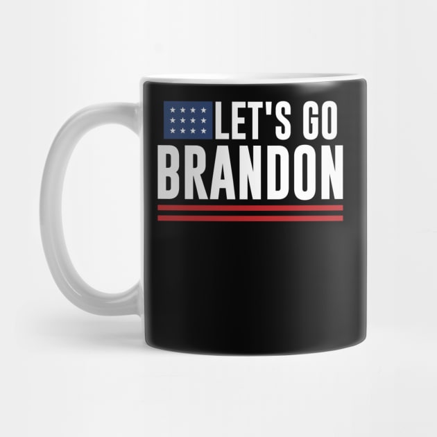 Funny Let's Go Brandon! Meme Retro Vintage American Flag by wonderws